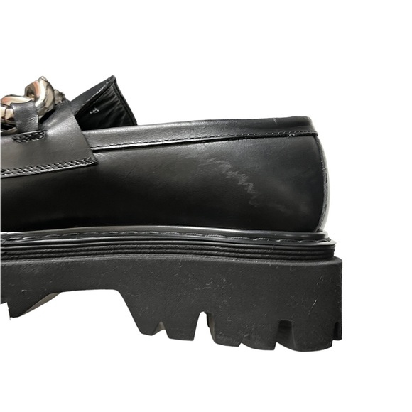 Casadei Black Leather Chain Link Slip On Loafers Shoes Made In Italy Size 37 - Picture 7 of 7